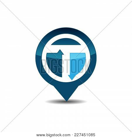 T Letter Gps Logo. Gps Vector. Gps Icon. Navigation Vector Logo. Navigation Vector Icon. Travel Logo