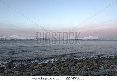 View Of The Ullsfjorden In The Municipality Of Lyngen, Norway