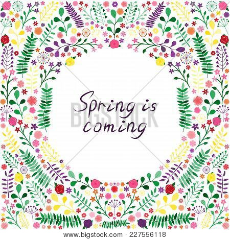 Floral Bright Frames With Lettering 