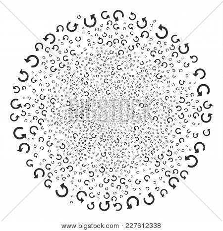 Rotate Explosion Sphere. Object Pattern Created From Scattered Rotate Design Elements As Festive Sph