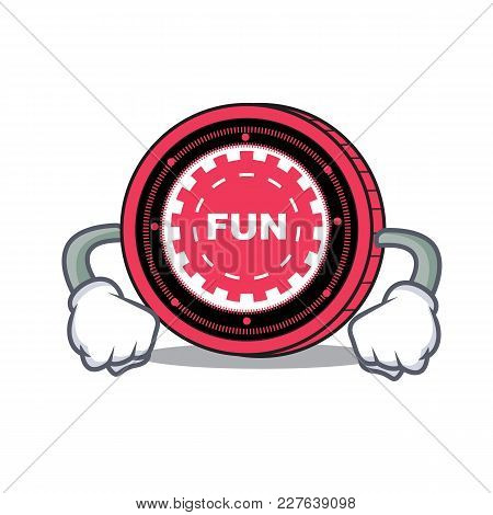 Angry Funfair Coin Mascot Cartoon Vector Illustration