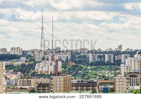 Belgorod, Russia - July 03, 2017: Belgorod Cityscape Skyline, Russia. Aerial View In Daylight. Resid