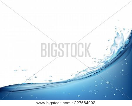 Waves Splashing On The Water Surface. Natural Background. Isolated On White Background. Stock Vector