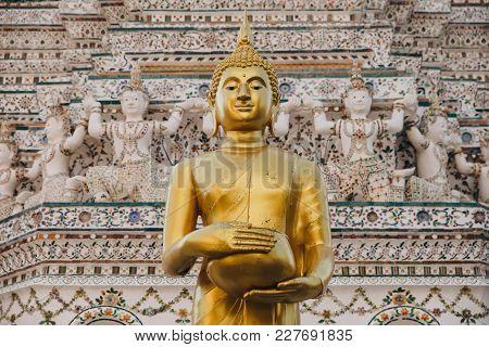 Traditional Ancient Buddha Statue In Bangkok, Thailand