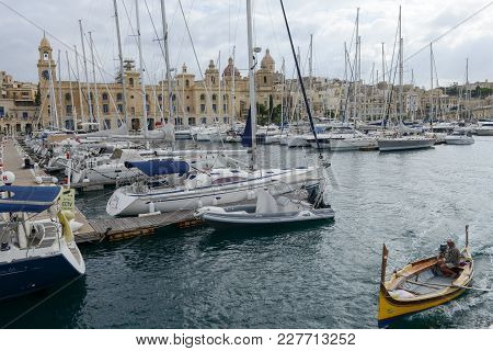 Vittoriosa One Of The Three Cities Across Valletta Bay, Malta