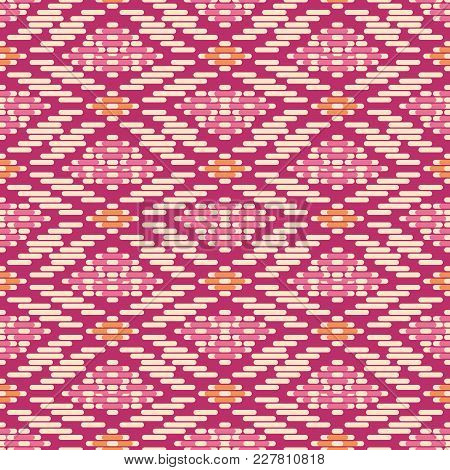 Seamless Background Southeast Asian Retro Aboriginal Traditional Art Textile Pattern Check Cross Geo