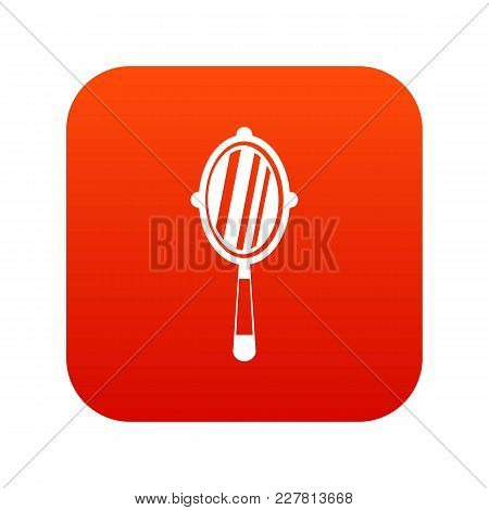 Hand Mirror Icon Digital Red For Any Design Isolated On White Vector Illustration