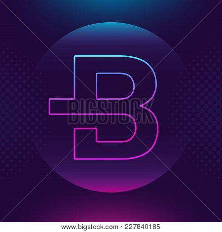 Bytecoin Bcn Vector Outline Icon. Cryptocurrency, E-currency, Crypto Currency, Blockchain Button. Tr