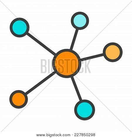 Blockchain Network Line Icon. Nodes Connected Into Chain. Distributed Cloud Database For Secure Inte