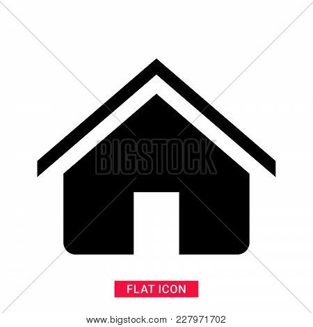 Home Vector Icon, Black House Symbol Flat Design