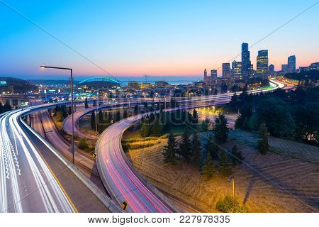Intersection Between I-5 And I-90, Seattle, Washington State, Usa