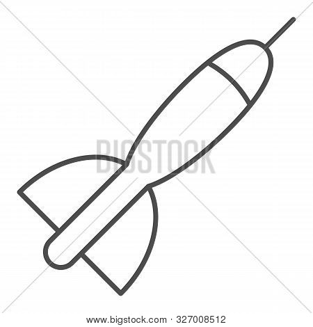 Dart Arrow Thin Line Icon. Darts Vector Illustration Isolated On White. Dart Game Outline Style Desi