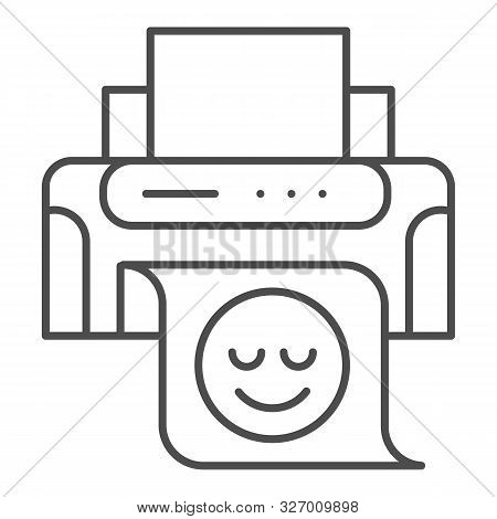 Printer Thin Line Icon. Print Machine Vector Illustration Isolated On White. Ink Jet Outline Style D