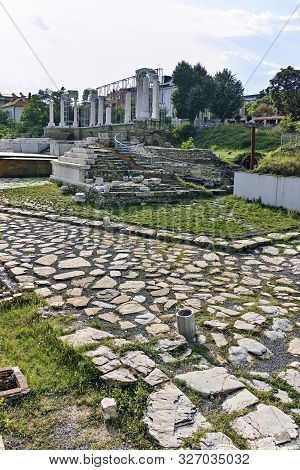 Stara Zagora, Bulgaria - August 5, 2018:  Auditorium Of The Antique Forum At Ruins Of Augusta Traian