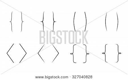 Different Brackets Set.  Brackets Symbol Elements Isolated Decoration On White Background