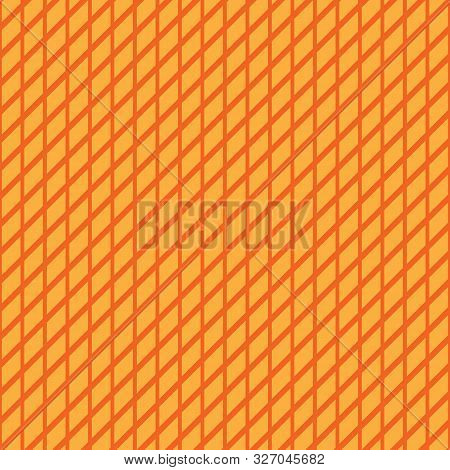 Seamless Pattern With Symmetric Geometric Ornament. Yellow Color Striped Abstract Wallpaper. Line Gr