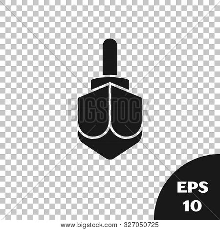 Black Hanukkah Dreidel Icon Isolated On Transparent Background. Vector Illustration