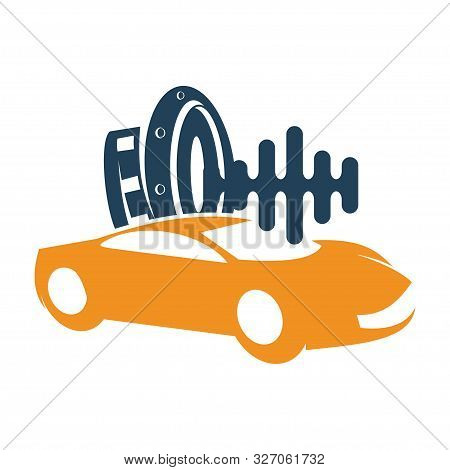 Audio Car System Speaker Beat Logo Template Isolated Icon
