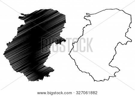 Montana Province (republic Of Bulgaria, Provinces Of Bulgaria) Map Vector Illustration, Scribble Ske