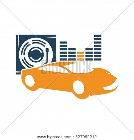 Audio Car System Disc Volume Logo Template Isolated Icon Symbol