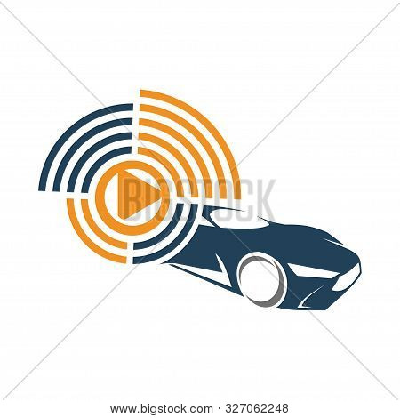 Audio Car System Player Logo Template Isolated Icon Symbol