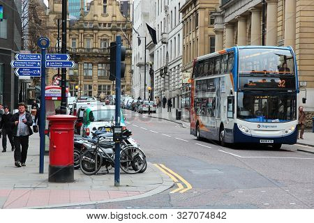 Manchester, Uk - April 22, 2013: People Ride Stagecoach City Bus In Manchester, Uk. Stagecoach Group