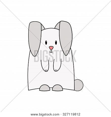 Cute Hare, Cartoon Style. Isolated On A White Background, Illatration For Children, Clothes And Wall