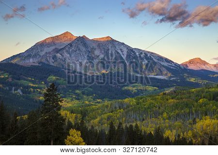 Autumn Sunset On Kebler Pass In The Rocky Mountains Of Colorado