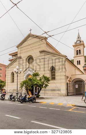 Ventimiglia Italy. 14 June 2019.parrocchia Santagostino Church In Ventimiglia Italy