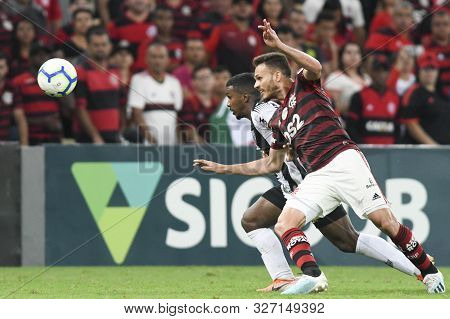 Rio, Brazil - October 10, 2019: Rener Player In Match Between Flamengo And Atletico-mg By The Brazil