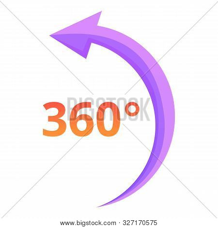 360 Degrees Pictogram Icon. Cartoon Of 360 Degrees Pictogram Vector Icon For Web Design Isolated On 