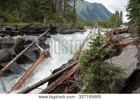 Panoramic Image Of The Numa Falls Within The Kootenay National Park, British Columbia, Canada