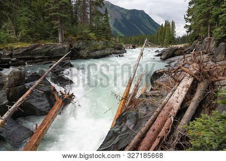 Panoramic Image Of The Numa Falls Within The Kootenay National Park, British Columbia, Canada