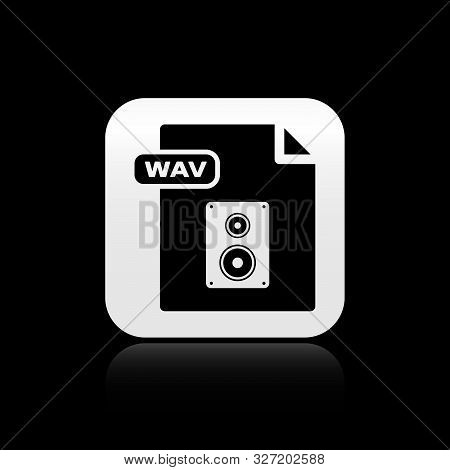 Black Wav File Document. Download Wav Button Icon Isolated On Black Background. Wav Waveform Audio F
