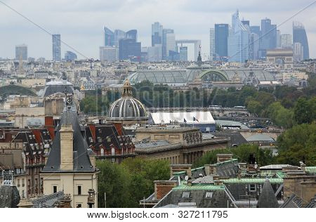 Paris, France - August 20, 2018: Business District Called Defense With Many Skyscrapers