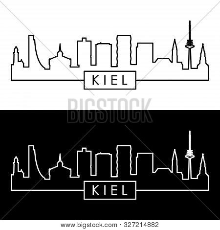 Kiel Skyline. Linear Style. Editable Vector File.