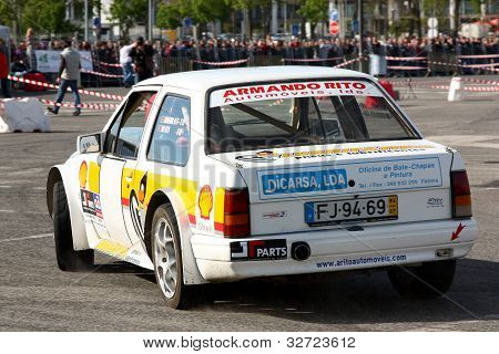Leiria, Portugal - April 22: Armando Rito Drives A Opel Corsa Prototype During Leiria City Slalom