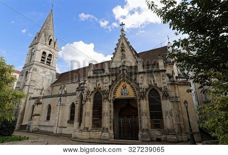 The Saint Saturnin Church Located In Nogent Sur Marne Town, Near Paris, France.