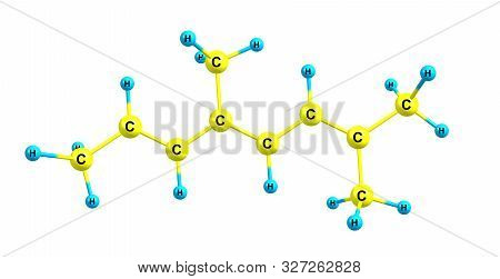 Alloocimene Molecular Structure Isolated On White
