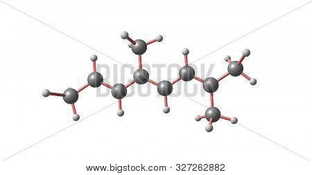 Alloocimene Molecular Structure Isolated On White