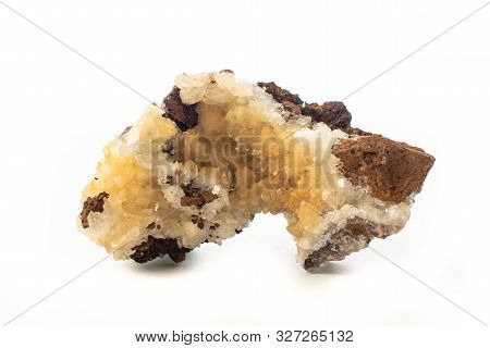 Adamite Mineral From Mexico Isolated On White Background