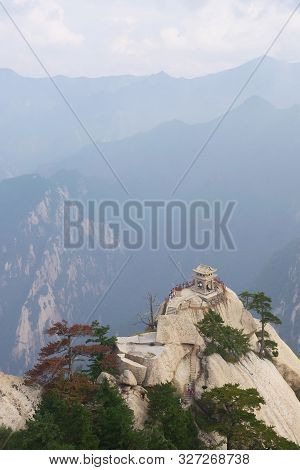 The Chess Pavilion Located On The Top Of The Huashan Mountain, Famous Attraction In China