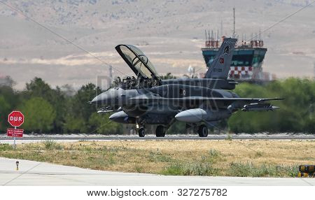 Fighter Aircraft Taxi In Konya Airport