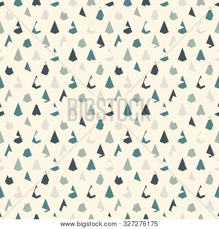 Seamless Surface Pattern With Repeated Mini Triangles. Distressed Geometric Figures. Grunge Abstract