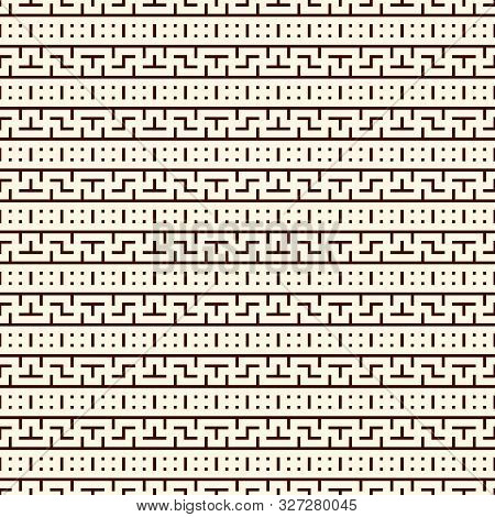 Repeated Border With Creative Puzzle. Mosaic Abstract Background. Seamless Pattern Design With Geome