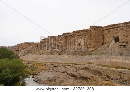 Landscape View Of The Yulin Cave In Dunhuang Ggansu China