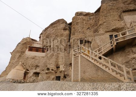 Landscape View Of The Yulin Cave In Dunhuang Ggansu China