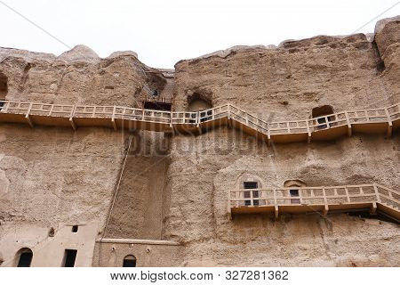 Landscape View Of The Yulin Cave In Dunhuang Ggansu China