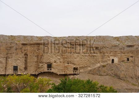 Landscape View Of The Yulin Cave In Dunhuang Ggansu China