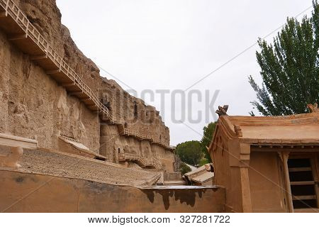 Landscape View Of The Yulin Cave In Dunhuang Ggansu China